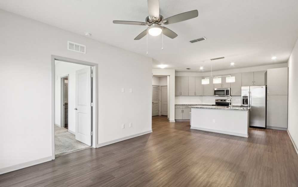 Eden - 1 bedroom floorplan layout with 1 bathroom and 893 square feet (Living Room / Kitchen Photo
)