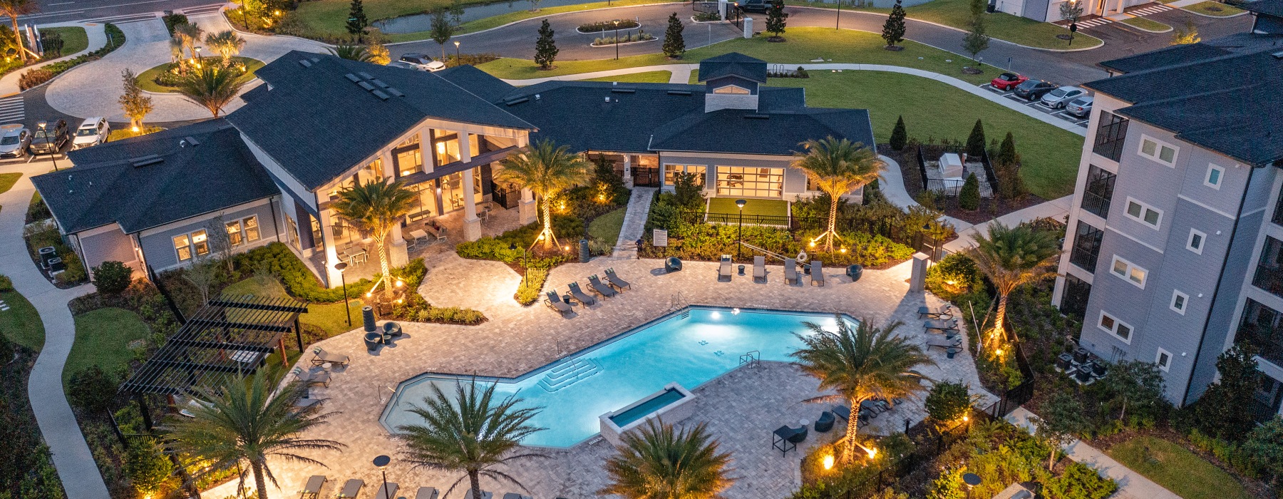 above pool dusk